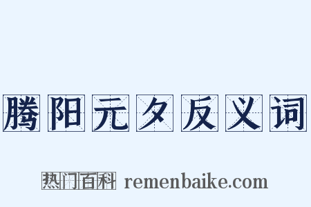 腾阳元夕反义词是什么意思的图片